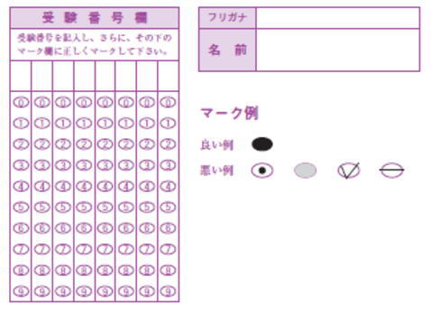 マークシート の 記入 例